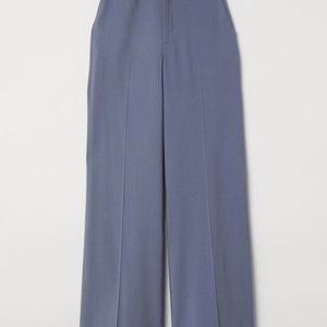 H&M Wide Leg High Waist Blue Pants